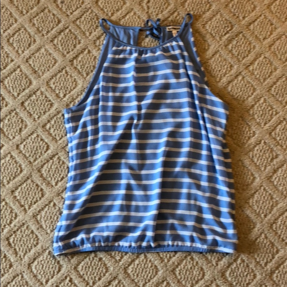 MEDIUM Express top blue and white